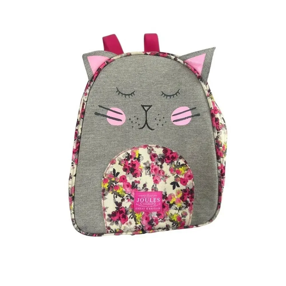Joules Cat Lunch Box Backpack Bag‎ Zipper Small Floral Kids Girl School Travel